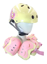 Комплект дитячий шолом та захист Yongkang GB24429-2009 S (5-9 р) жовтий крила (G0001964)