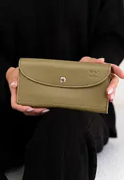 Шкіряний гаманець Smart Wallet оливкова краста - мініатюра 2