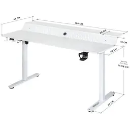 Стіл з електрорегулюванням висоти Mealux PowerDesk Extra White (EVO-262 W/W) - мініатюра 2