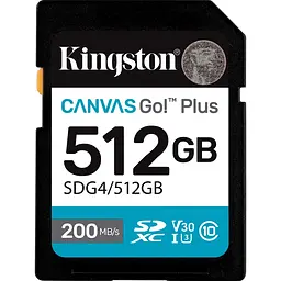 Карта пам'яті Kingston SDXC (UHS-1 U3) Canvas Go! Plus 512Gb class 10 A2 V30 (R200MB/s, W160MB/s) (SDG4/512GB) - мініатюра 1