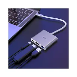 Концентратор HOCO USB-C to USB3.0+HDMI+PD HB14 Silver (6931474725790) - мініатюра 8