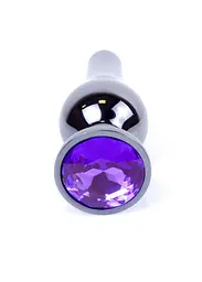 Анальна пробка - Jewellery Dark Silver BUTT PLUG- Purple - мініатюра 4