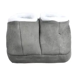 Електрогрілка для ніг Foot Warmer, масажні тапочки з підігрівом і вібромасажем 220В, сірі - мініатюра 7