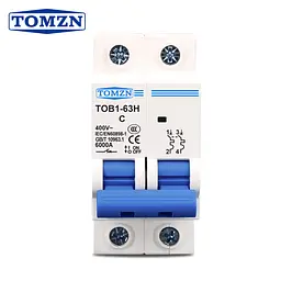 Автоматичний вимикач AC TOMZN TOB1-63H двополюсний 2P 230/400V 20A запобіжник змінного струму (19609) - мініатюра 3