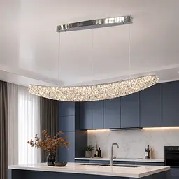 Лінійна хромована кришталева LED люстра Artlight 567-1100LCH довжиною 106 см з 3 режимами 75W