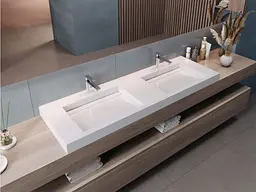 Умивальник Miraggio AGNESS 1500 (0000151) Miramarble, Глянцевий, Накладний/Врізний, Білий - мініатюра 7