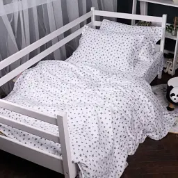 Простирадло MirSon White Stars 016 на гумці фланель 70x190 см (2200009652530) - мініатюра 5