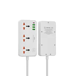 Мережевий подовжувач WIWU 30W Cube Multiple Function GaN Power Strip 1C3A+3 sockets Wi-S005 EU White (6977703654196) - мініатюра 5