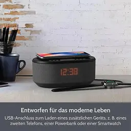 Будильник-радіоприймач I-box Dawn з бездротовим заряджанням Bluetooth динамік FM радіо приліжковий чорний - мініатюра 6