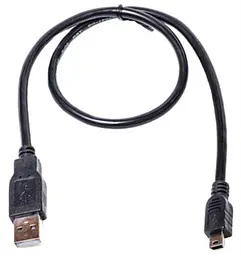 Кабель PowerPlant USB2.0 (AM) - MiniUSB (AM) 50 см Чорний (KD00AS1219)