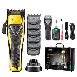 Триммер Voltronic VGR V-015, 6 насадок, 9000 RPM, 2500 mAh, Black/Gold