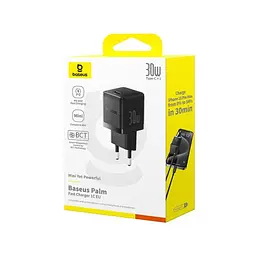 Мережевий зарядний пристрій Baseus Palm Type-C 30W чорний P10111605113-00 - мініатюра 5