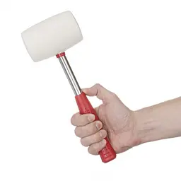 Киянка INTERTOOL HT-0235, біла гумова головка 80 мм, металева ручка, вага 680 г - мініатюра 4