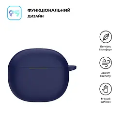 Силіконовий чохол для навушників Xiaomi Redmi Buds 4 Active, Hang Case, синій, ультратонкий захисний кейс товщиною 2 мм, захист від подряпин, пилу та ударів, компактний, з карабіном для кріплення, ArmorStandart (ARM73540) - мініатюра 2