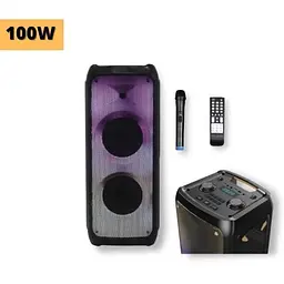 Портативна колонка бумбокс XPRO GT-5050 валіза 100Вт USB SD FM радіо Bluetooth 2 мікрофони ДУ (MER-15064) - мініатюра 2