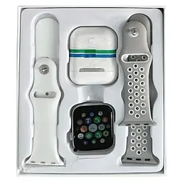 Смарт-годинник T55 PRO MAX з двома ремінцями + бездротові навушники White (17646) - мініатюра 3