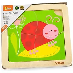 Дерев'яний міні-пазл Viga Toys Сонечко 4 елементи (50140) - мініатюра 2