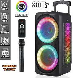Акустична система XPRO GZ-X828 потужність 1000 Вт яскраве LED підсвічування Bluetooth 5.0 (MER-15721_3927) - мініатюра 2