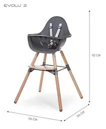 Стілець для годування Childhome Evolu 2 з бампером антрацит (CHEVOCHNA) - мініатюра 5