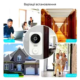 Смарт WiFi дзвінок Домофон бездротовий із записом та нічною зйомкою відеодомофон Ulooka app Smart Doorbell UKC M8 - мініатюра 3
