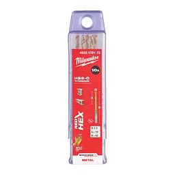 Свердло по металу RedHEX SHOCKWAVE HSS-TiN MILWAUKEE, діаметр 2,5х62х19мм, (10шт), пластикова коробка