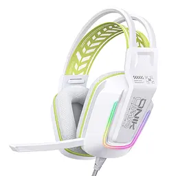 Навушники Onikuma ігрові з мікрофоном X-13 Pro White для ПК ноутбука PS4 PS5 з RGB підсвіткою та шумоподавленням Білий
