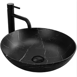 Умивальник Rea Fibo black matt накладний REA-U3301, Чорний матовий