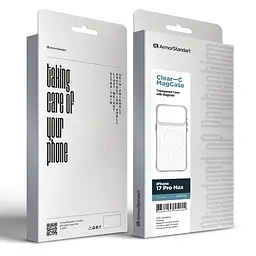 Чехол Apple iPhone 17 Pro Max, Clear MagCase, прозрачный, противоударный, магнитный, панель-накладка с поддержкой MagSafe, поддержка беспроводной зарядки MagSafe, защита всего корпуса, TPU+PC, ArmorStandart (ARM87400) - мініатюра 5