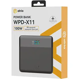 Павербанк ATRIA Black 20 000 mAh / 100 Вт (WPD-X11) - мініатюра 8