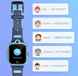 Розумний дитячий годинник телефон Lemfo A72 з GPS трекером, дзвінками від сім-карти, відеодзвінком та SOS кнопкою Синій - мініатюра 7