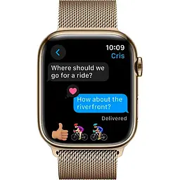 Смарт-годинник Apple Watch Series 9 GPS + Cellular 45mm Gold Stainless Steel with Gold Milanese Loop [MRMU3] [92679] - мініатюра 3
