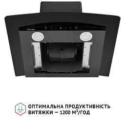 Витяжка декоративна зі склом Perfelli GRASSI 6PWB NERO - мініатюра 8