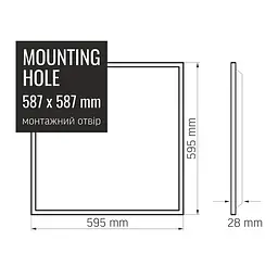 LED панель Videx 60W 4100K 220V матова (25808-000) - мініатюра 7