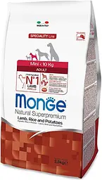 Сухий корм Monge Dog Mini Adult з ягнятиною, рисом і картоплею для собак малих порід 800гр