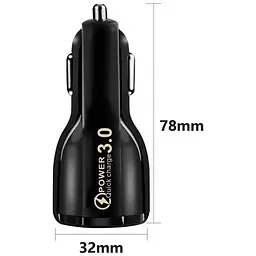 Автомобільний зарядний пристрій No Brand CWa 2USB PD18W QC 3.0 Black (69850555) - мініатюра 4