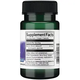 Бор Swanson Boron Boroganic Glycine 6 мг 60 капсул (2022-09-0937) - мініатюра 2