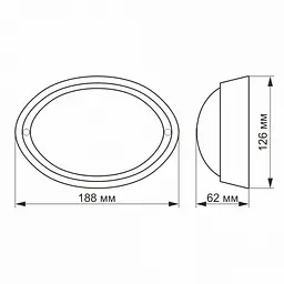 LED світильник IP65 овальний VIDEX 12W 5000K білий сенсорний - мініатюра 5