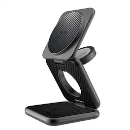 БЗП WIWU Wi-W035 Kevlar Mag Go 3 in 1 wireless charger Black - мініатюра 3