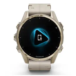 Смарт-годинник Garmin fenix 8 43mm, AMOLED, Saph, SftGldSS/FogGryLeatherBnd, Excl, GPS (010-02903-40) - мініатюра 2