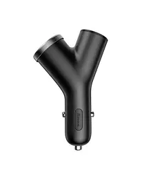 АЗУ Baseus Y type dual USB+cigarette lighter extended car charger 3.1 A CCALL-YX01 Black - мініатюра 2