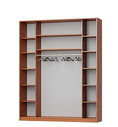 Шафа-купе тридверна MebelStar Комбо AL 2ДСП/Дзеркало 200x60x240 см Аляска білий (MBS-1751) - мініатюра 2