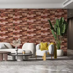 Самоклеюча декоративна 3D панель 3D Loft під коричневу катеринославську цеглу в рулоні 20 м 20000x700x3мм - мініатюра 3