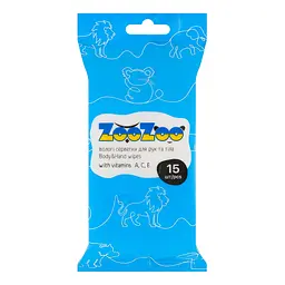 Серветки вологі для рук та тіла ZooZoo Вітаміни 15 шт. - мініатюра 4