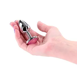 Анальна пробка NS Novelties Rear Assets - Silver/Pink Gem, S - мініатюра 2