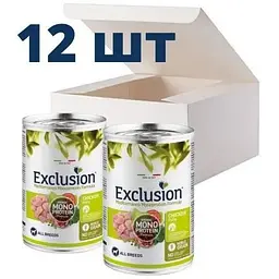 Упаковка вологого корму для собак Exclusion 400 г х 12 шт смаки на вибір
