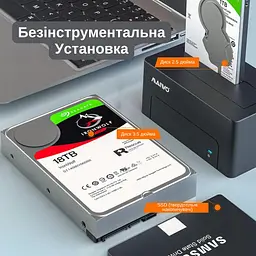 Док-станція Maiwo для HDD 2.5"/3.5" SATA/SSD USB 3.0 (K308 3101) Чорна - мініатюра 5