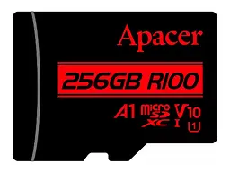 Карта пам'яті Apacer microSDHC Class 10 UHS-I V10 + SD adapter 256 GB (AP256GMCSX10UB-R) - мініатюра 2