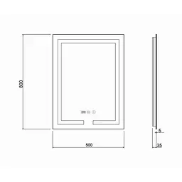 Дзеркало Qtap Mideya з антизапотіванням (DC-F936) 500x800 QT2078F936W, Білий - мініатюра 2