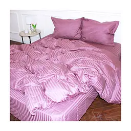 Постільна білизна MirSon Satin Stripe 30-0008 Smoky Pink 175х210 двоспальний (2200005250297) - мініатюра 3