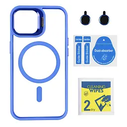 Чохол із підставкою MagSafe TPU PC Metal Stand Case and Camera Lenses Apple iPhone 14 Blue